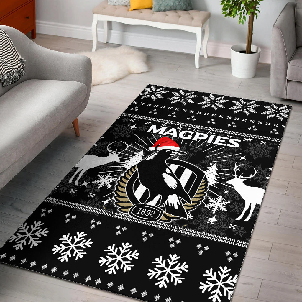 collingwood-magpies-area-rug-christmas-ugly-style