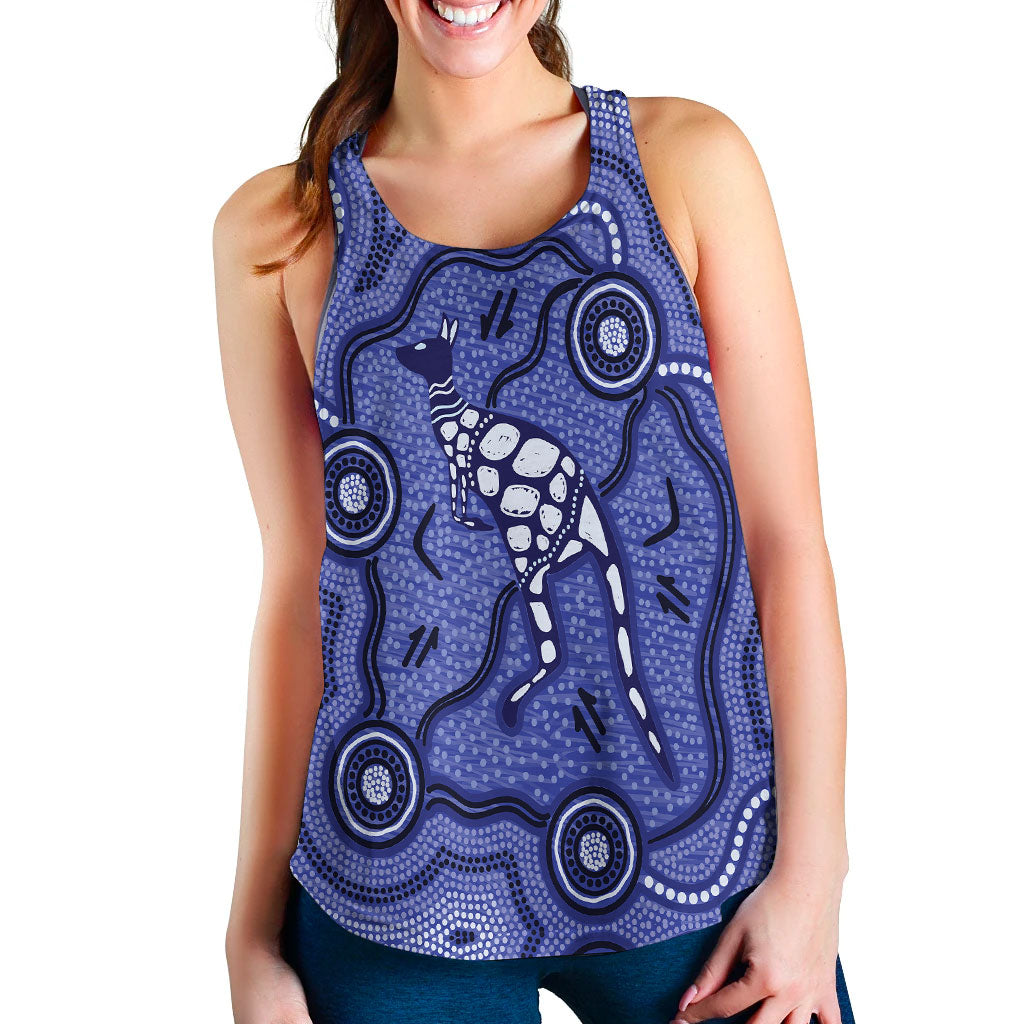 Aboriginal Kangaroo Painting Purple Women Tank Top