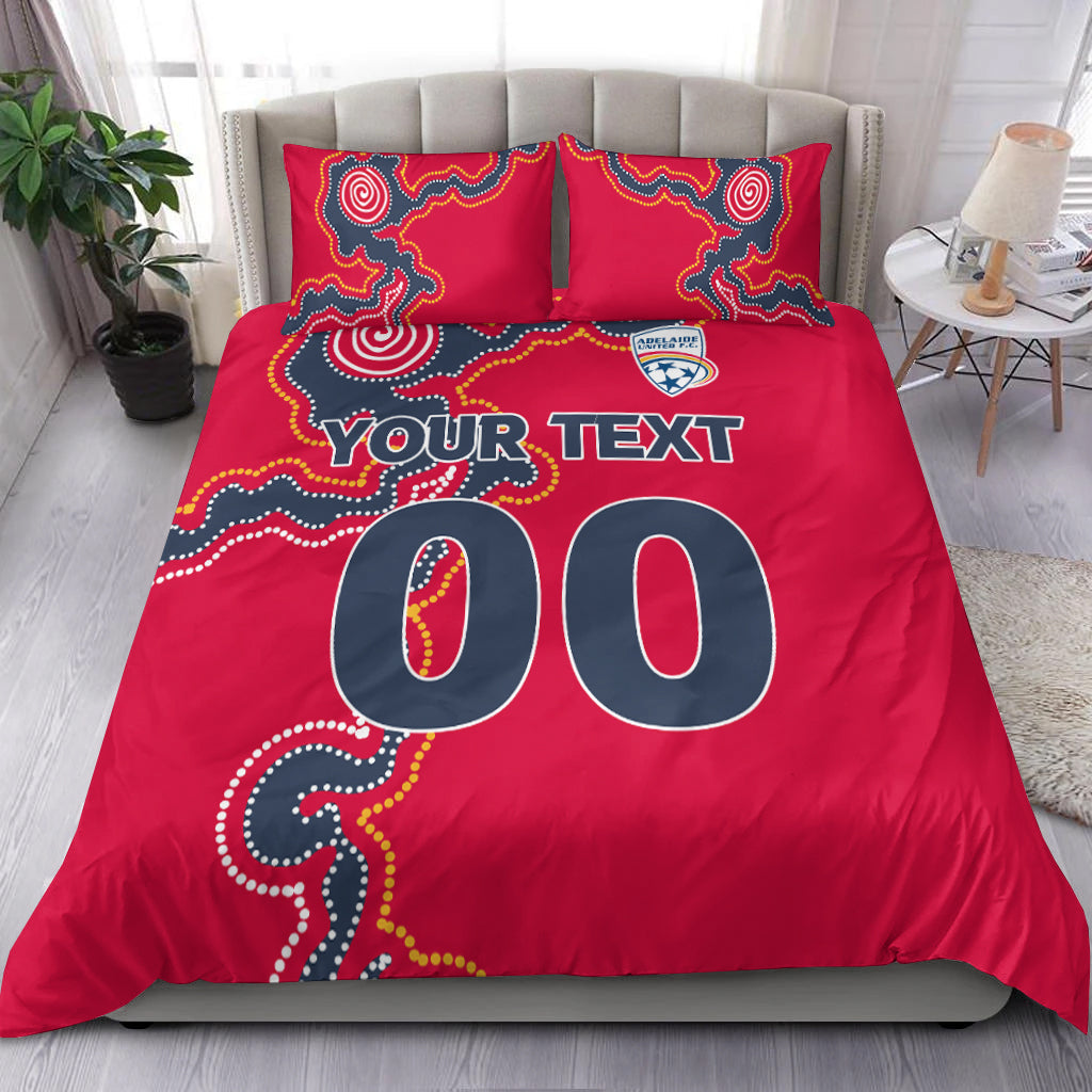 custom-personalised-adelaide-united-bedding-set-indigenous-dot-painting-art