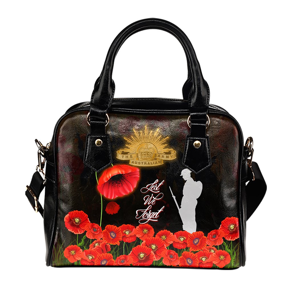 Anzac Shoulder Handbag - Remembrance Poppy Flowers - Vibe Hoodie