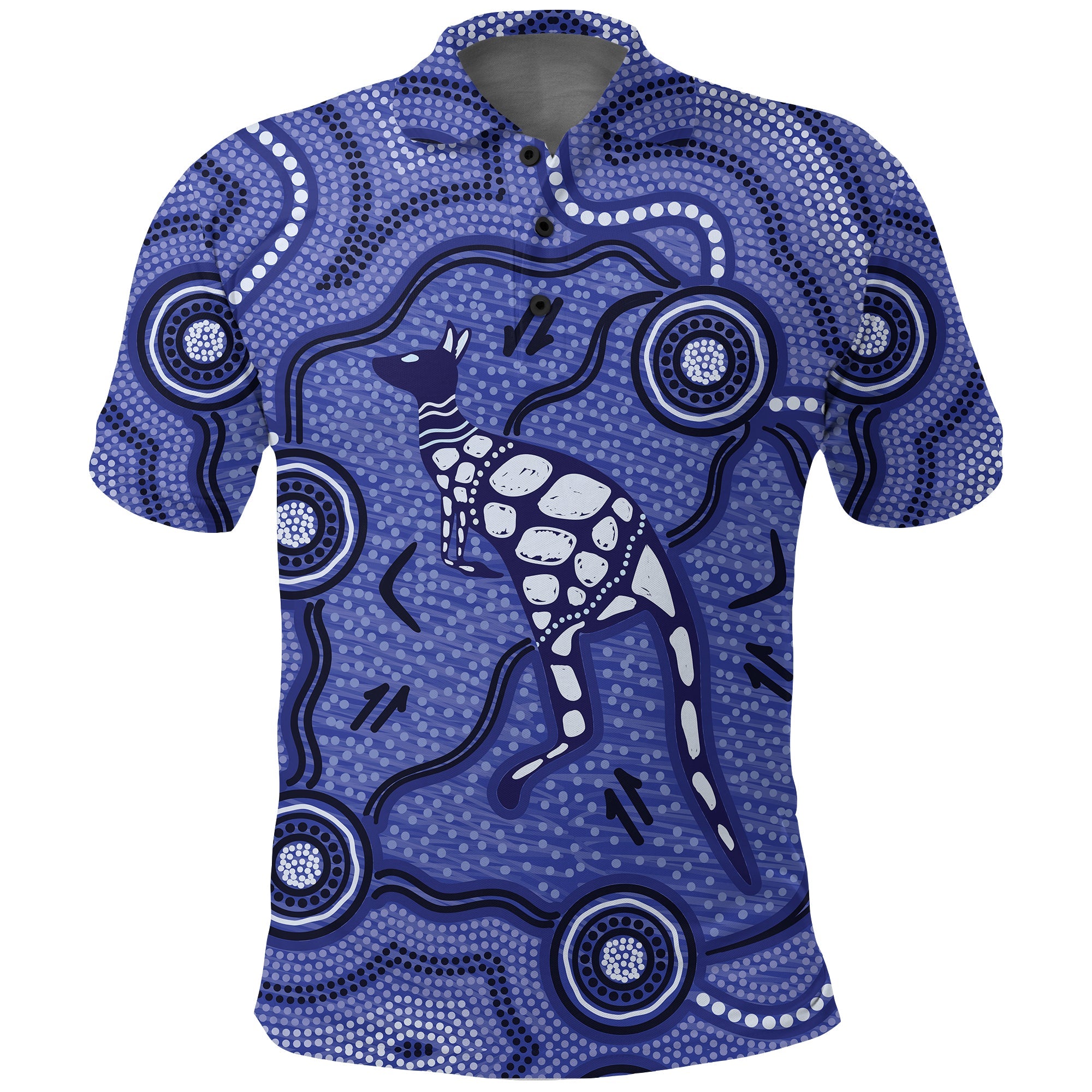 aboriginal-kangaroo-painting-purple-polo-shirt