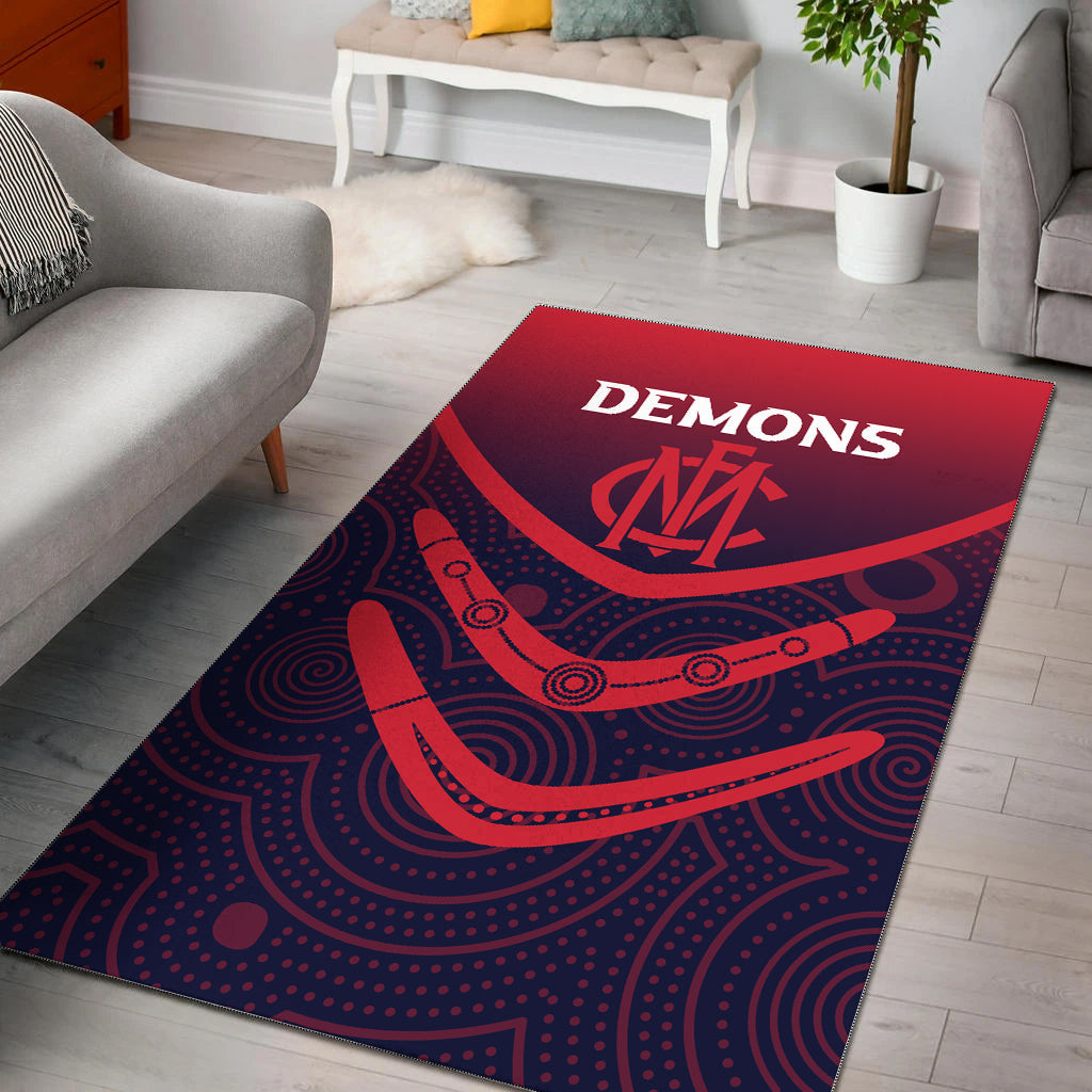 melbourne-demons-area-rug-aboriginal-dot-painting