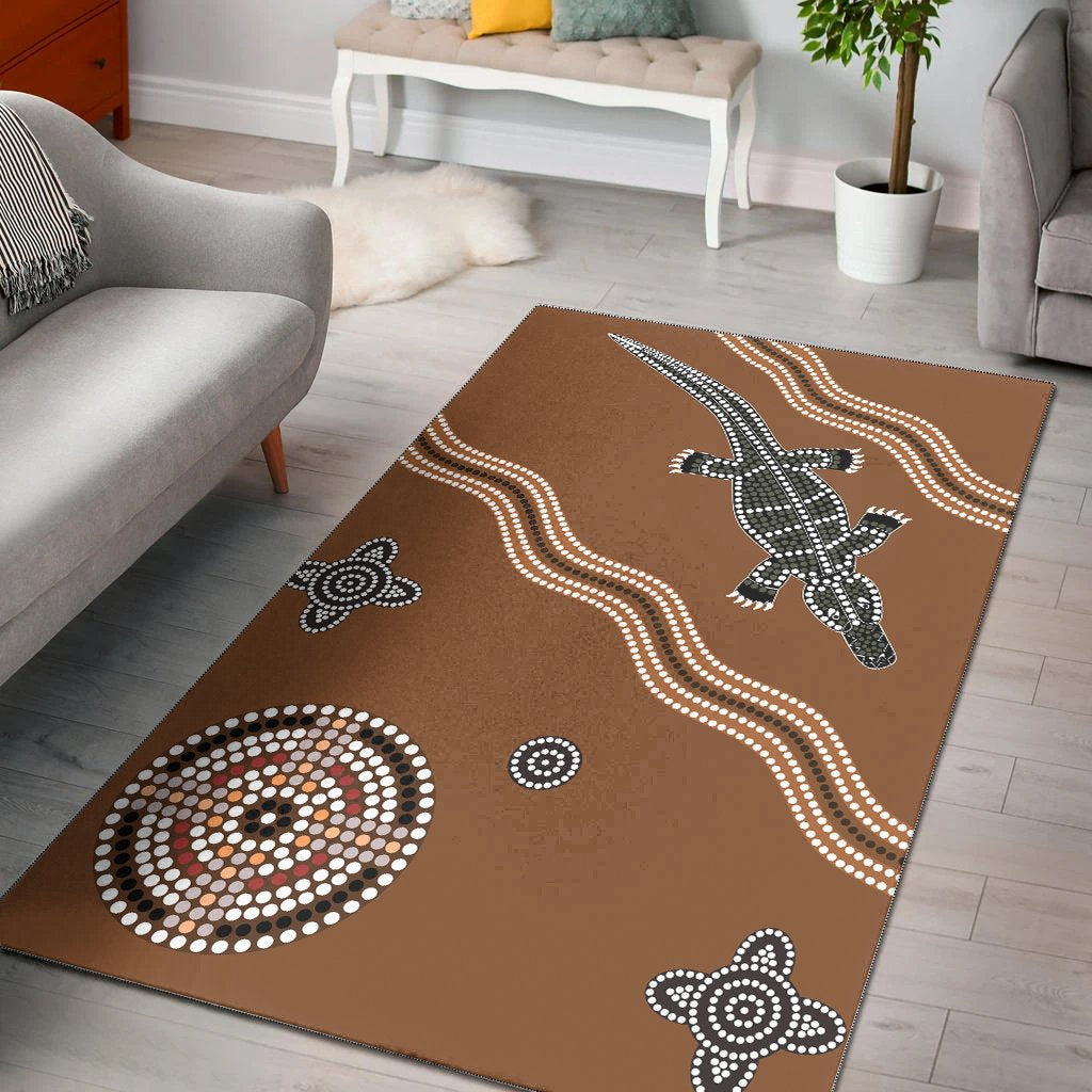 aboriginal-area-rug-dreamtime-crocodile-aboriginal-style