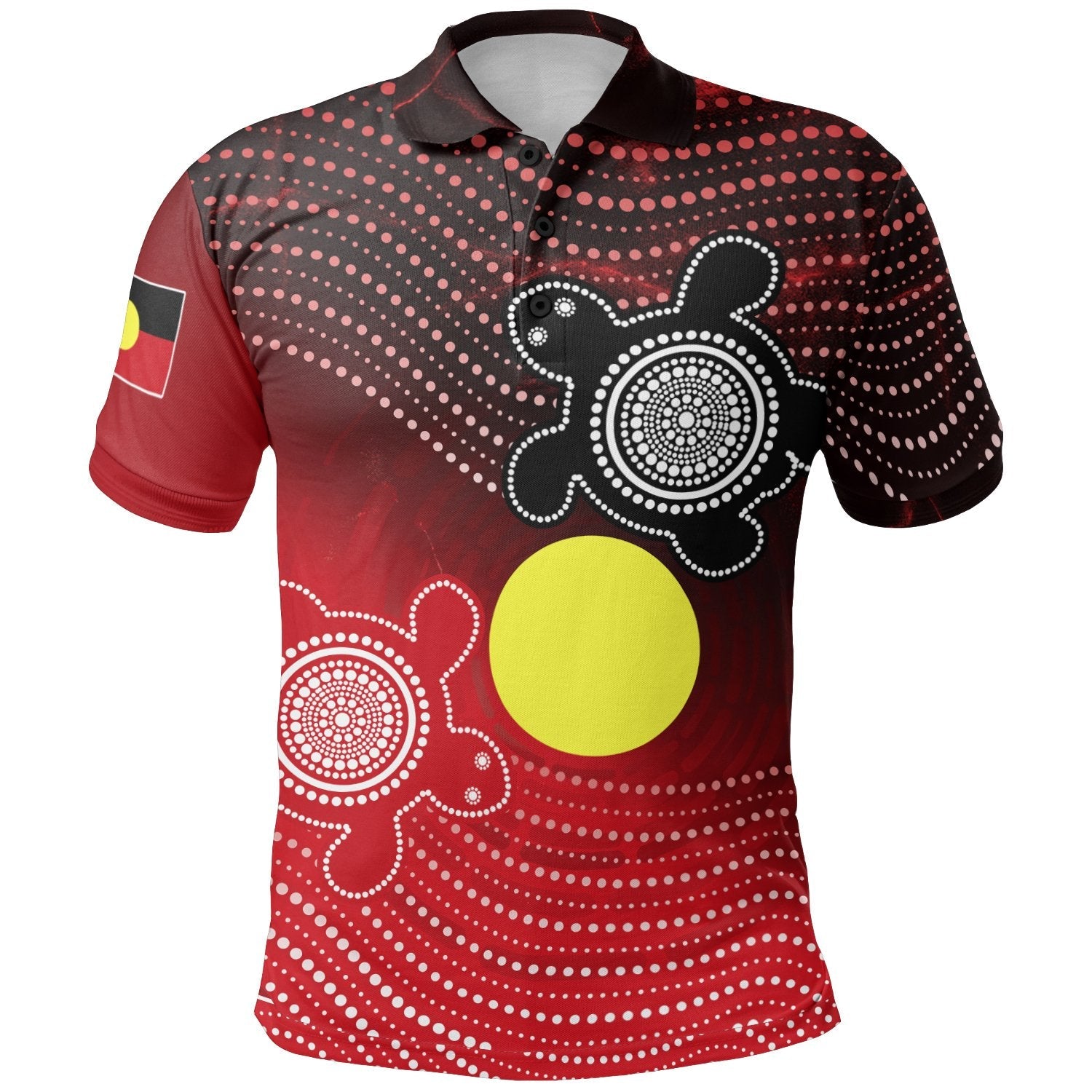 aboriginal-polo-shirts-indigenous-circle-dot-painting-style-1