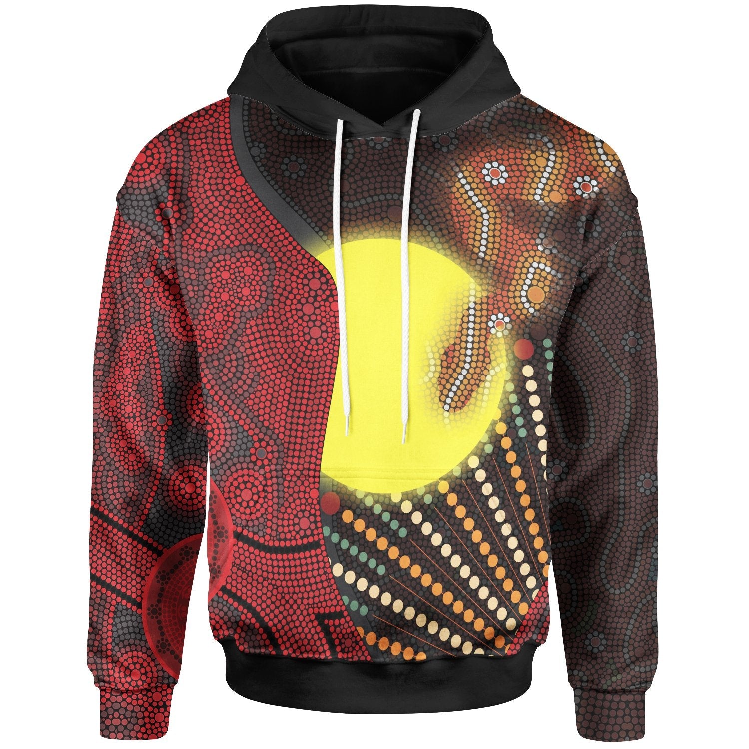 aboriginal-hoodie-indigenous-snake-sun-dot-painting