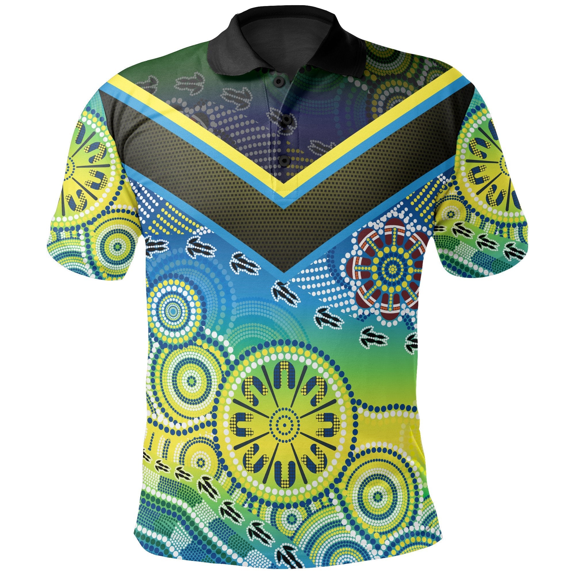 aboriginal-polo-shirts-dot-painting-indigenous-circle-patterns