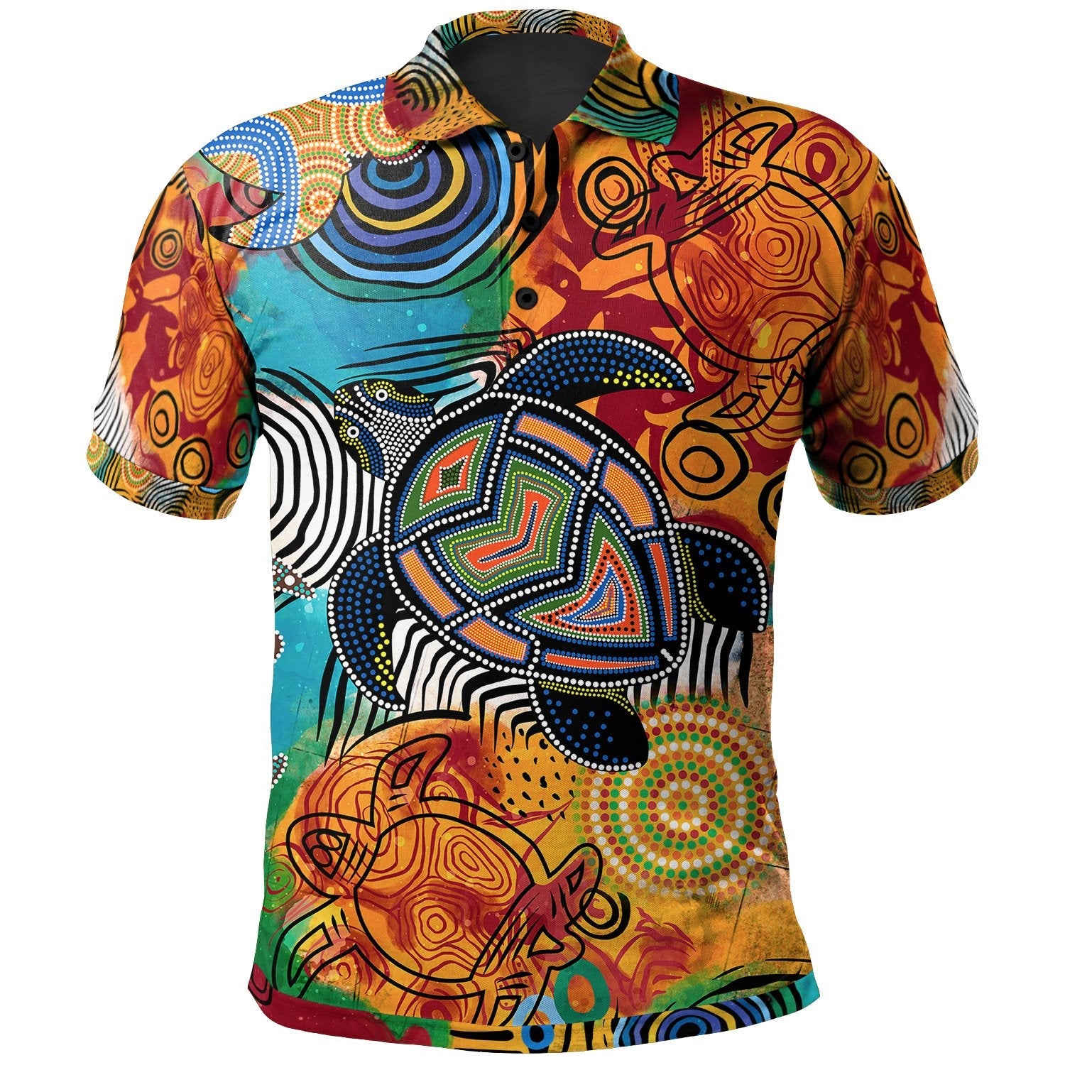 aboriginal-polo-shirt-turtle-indigenous-art