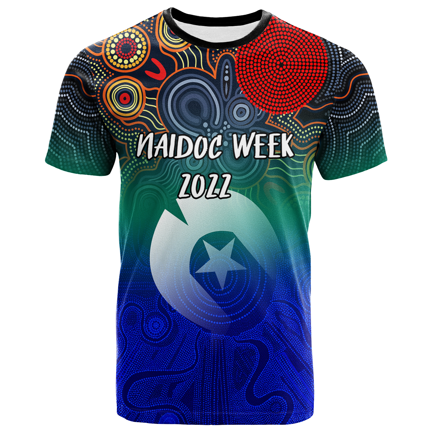 naidoc-week-2022-torres-strait-islander-with-aboriginal-dot-painting-art-t-shirt