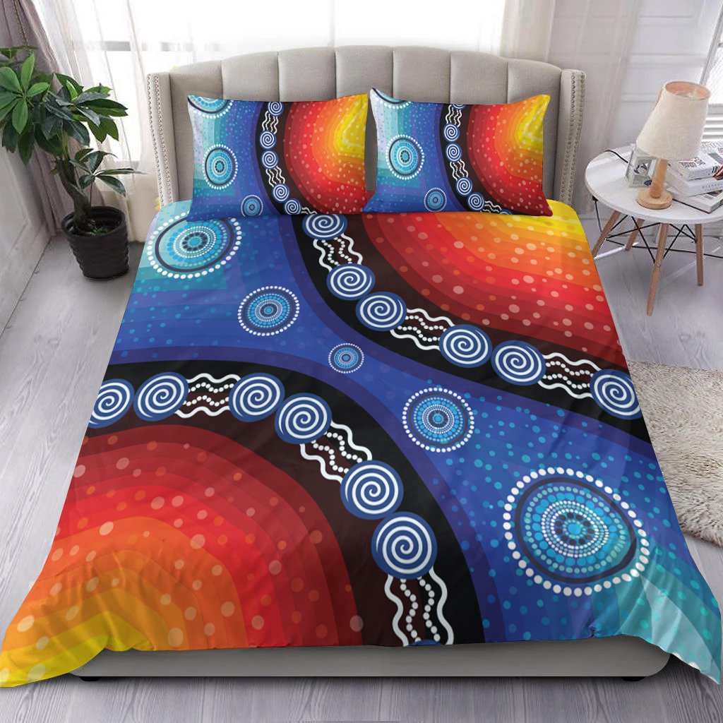 bedding-set-aboriginal-color-dot-painting