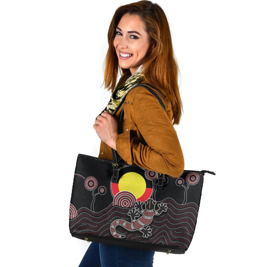 large-leather-tote-bag-gecko-tribal-pattern-with-aboriginal-flag