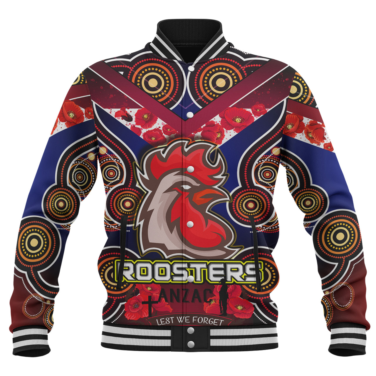 https-aussievibes-co-roosters-rugby-baseball-jacket-aboriginal-rooster-anzac-day-lest-we-forget-with-poppy-flower-patterns-baseball-jacket