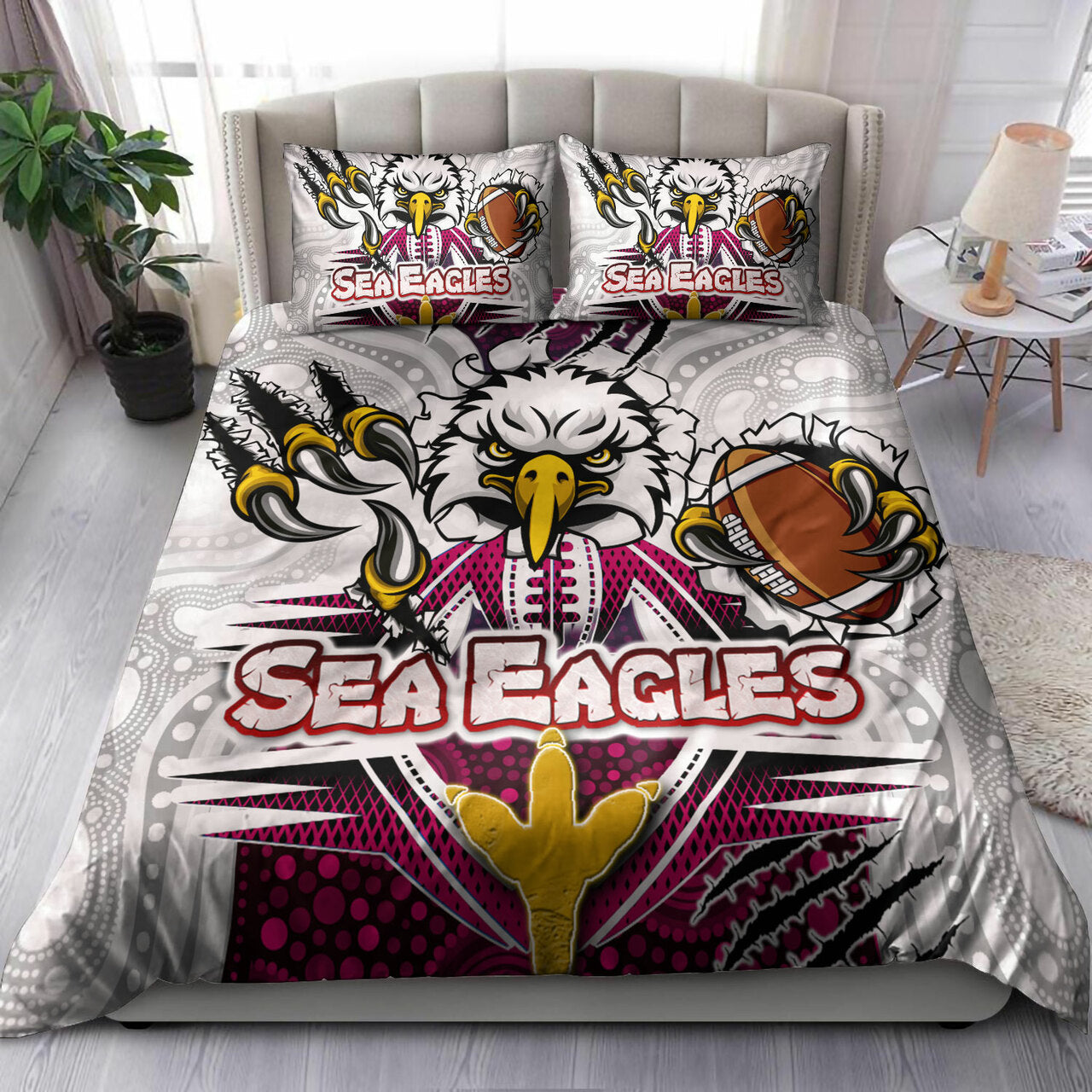 sea-eagles-rugby-custom-indigenous-bedding-set-super-sea-eagles-scratch-style