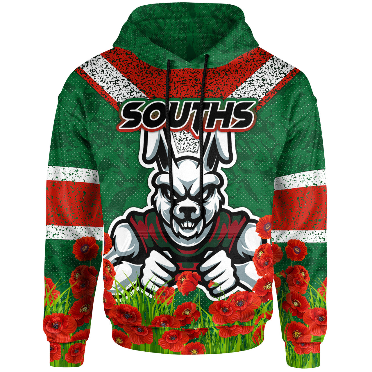 rabbitohs-rugby-hoodie-custom-souths-with-anzac-poppy-hoodie