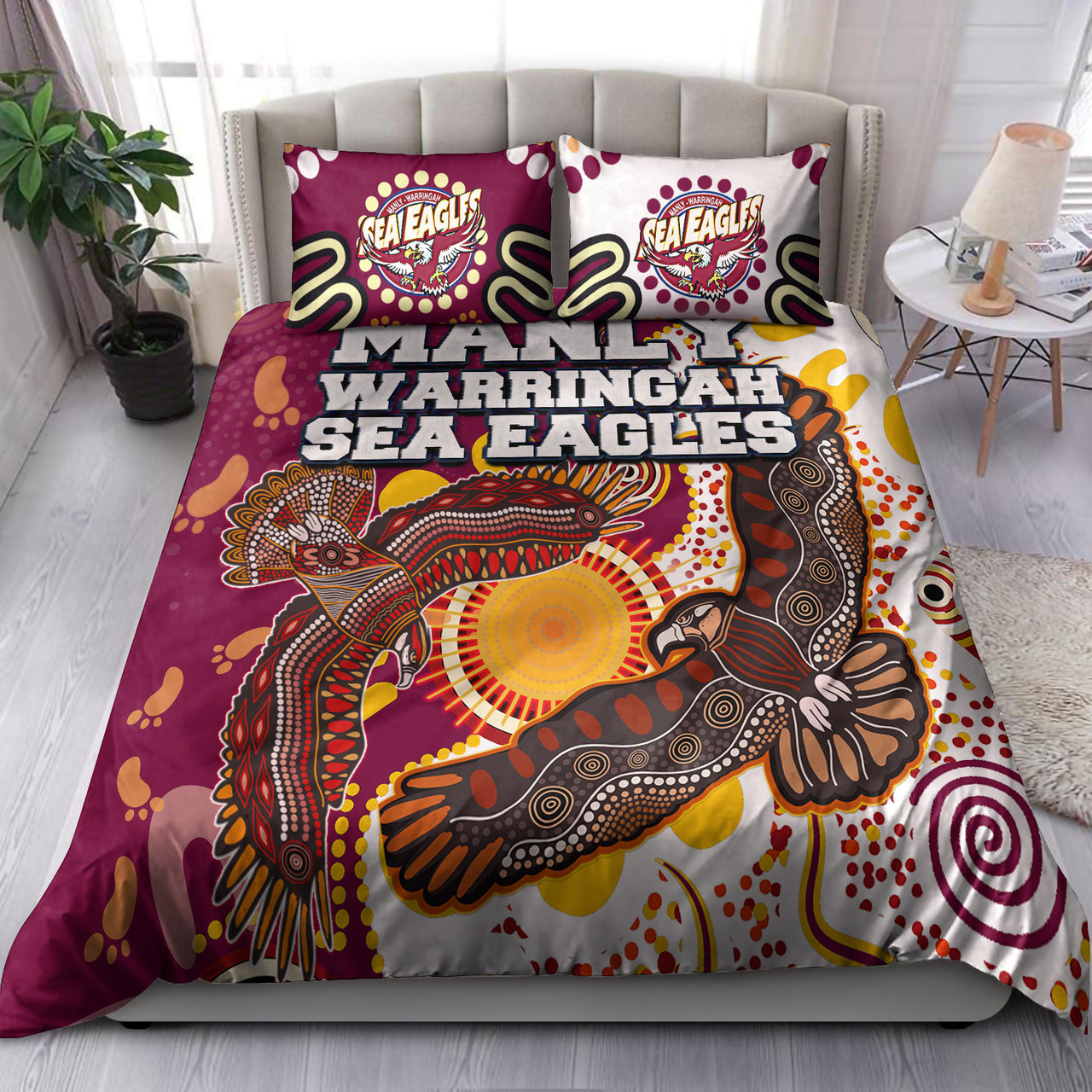 sea-eagles-aboriginal-rugby-bedding-set-double-sea-eagles-with-tribal-sun-and-footprints