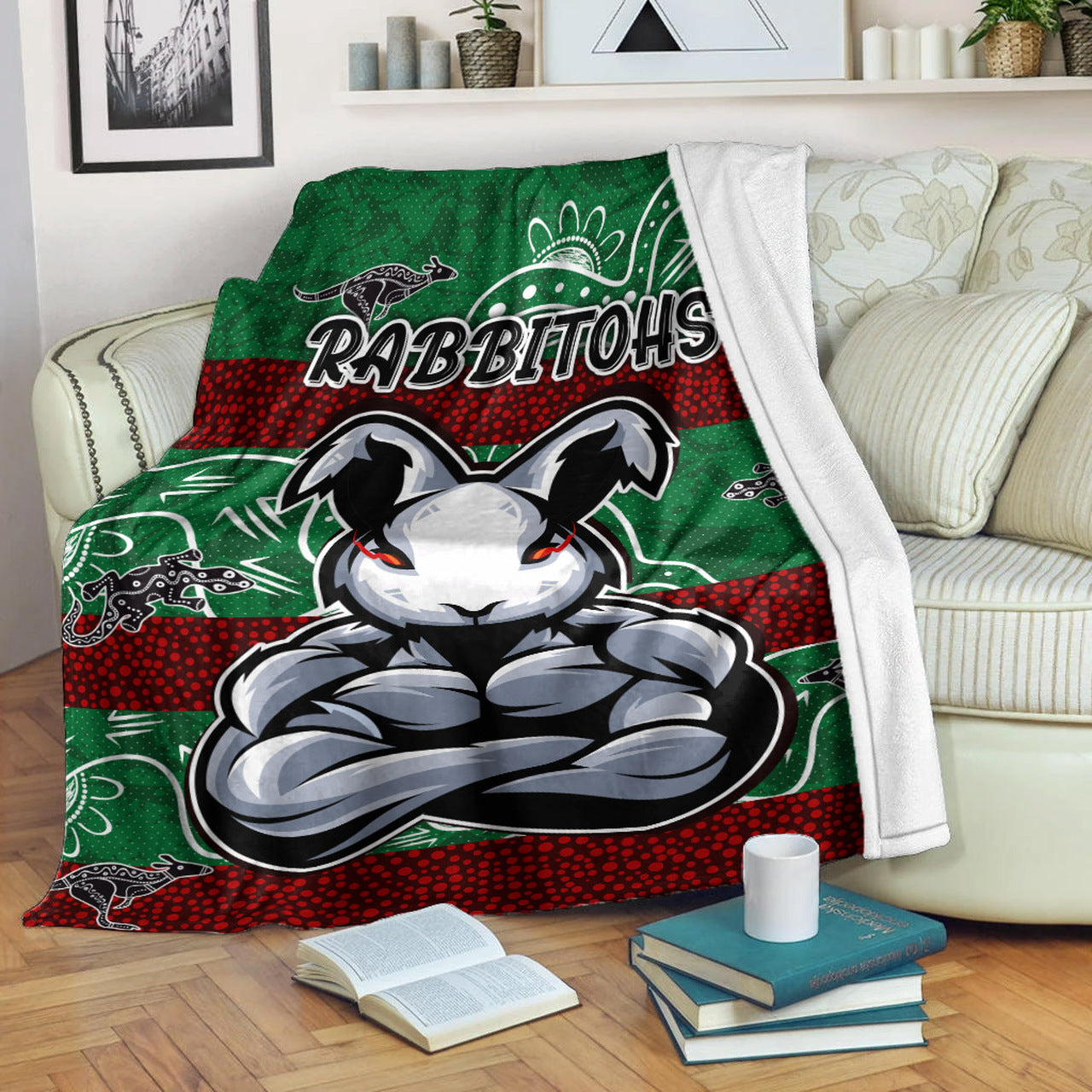 rabbitohs-blanket-custom-indigenous-super-rabbitohs-blanket