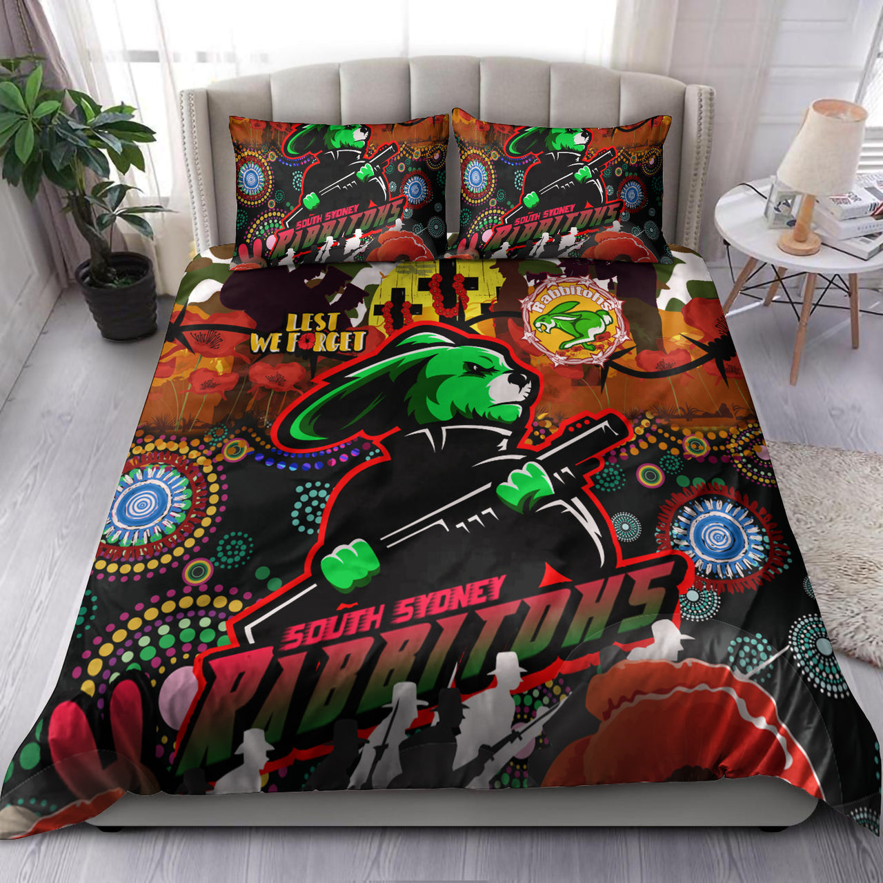 rabbitohs-rugby-custom-camouflage-anzac-poppy-bedding-set-souths-anzac-lest-we-forget-spirit