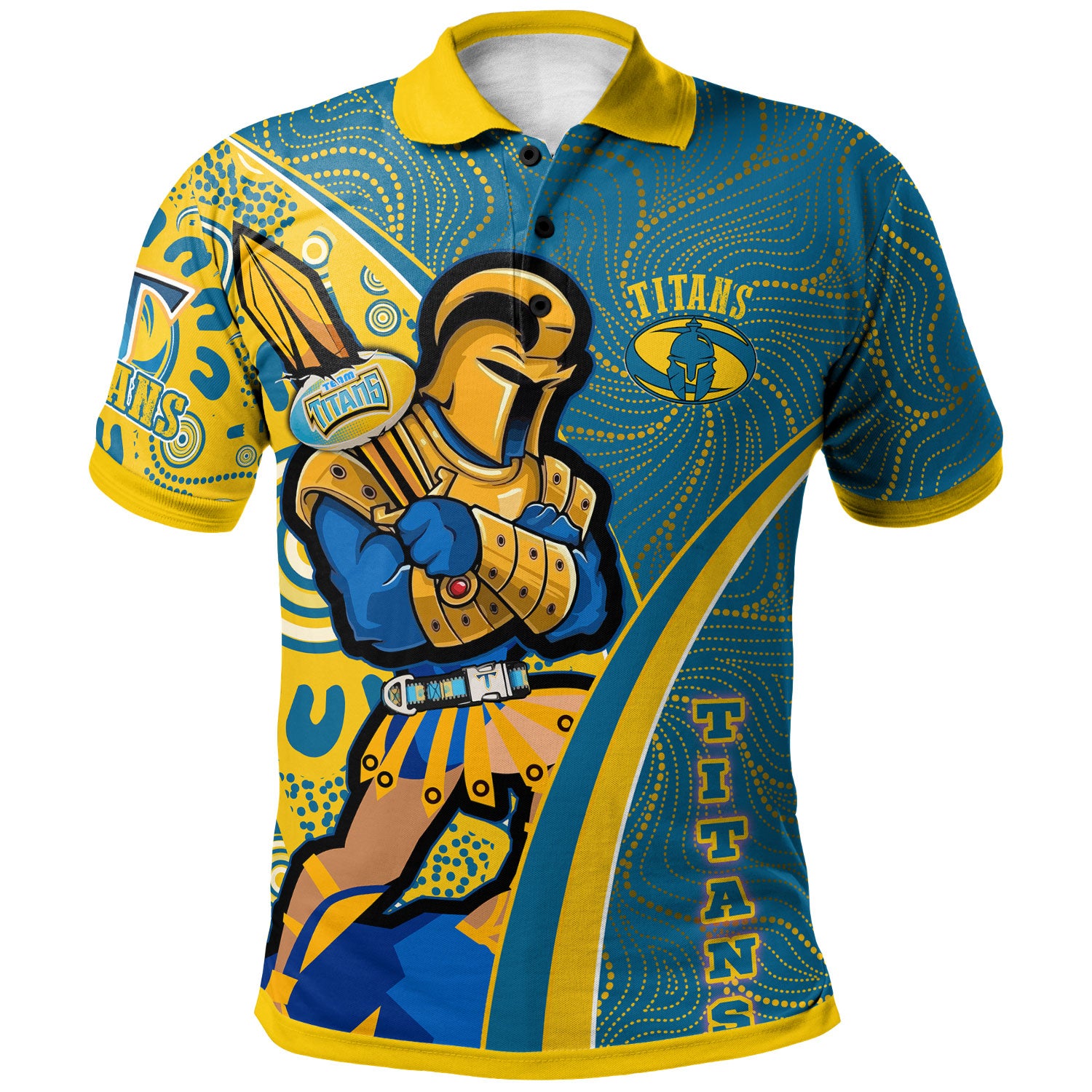 titans-rugby-polo-shirt-custom-gold-coast-titans-pride-mascot-with-aboriginal-culture-player-and-number-polo-shirt