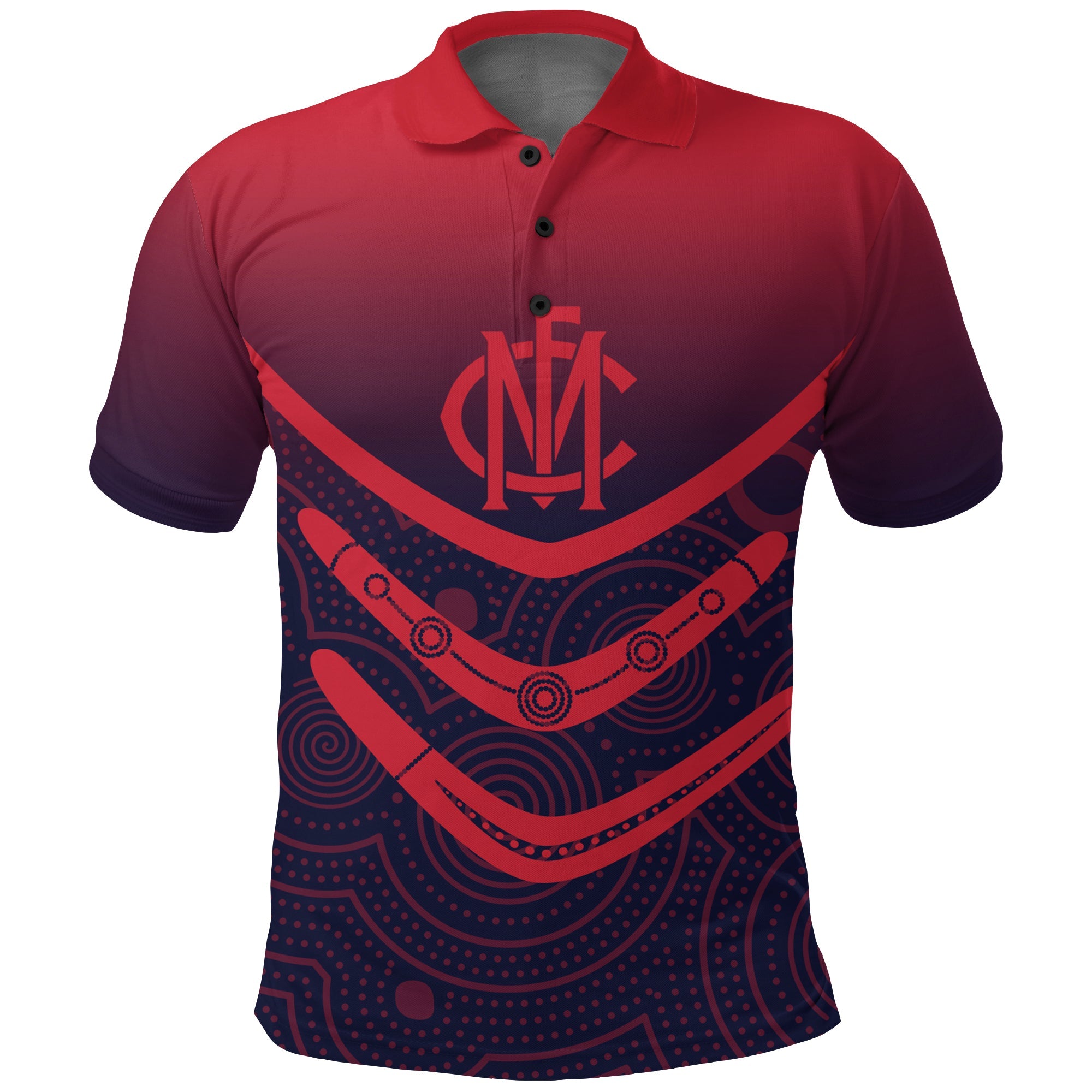 melbourne-demons-polo-shirt-aboriginal-dot-painting