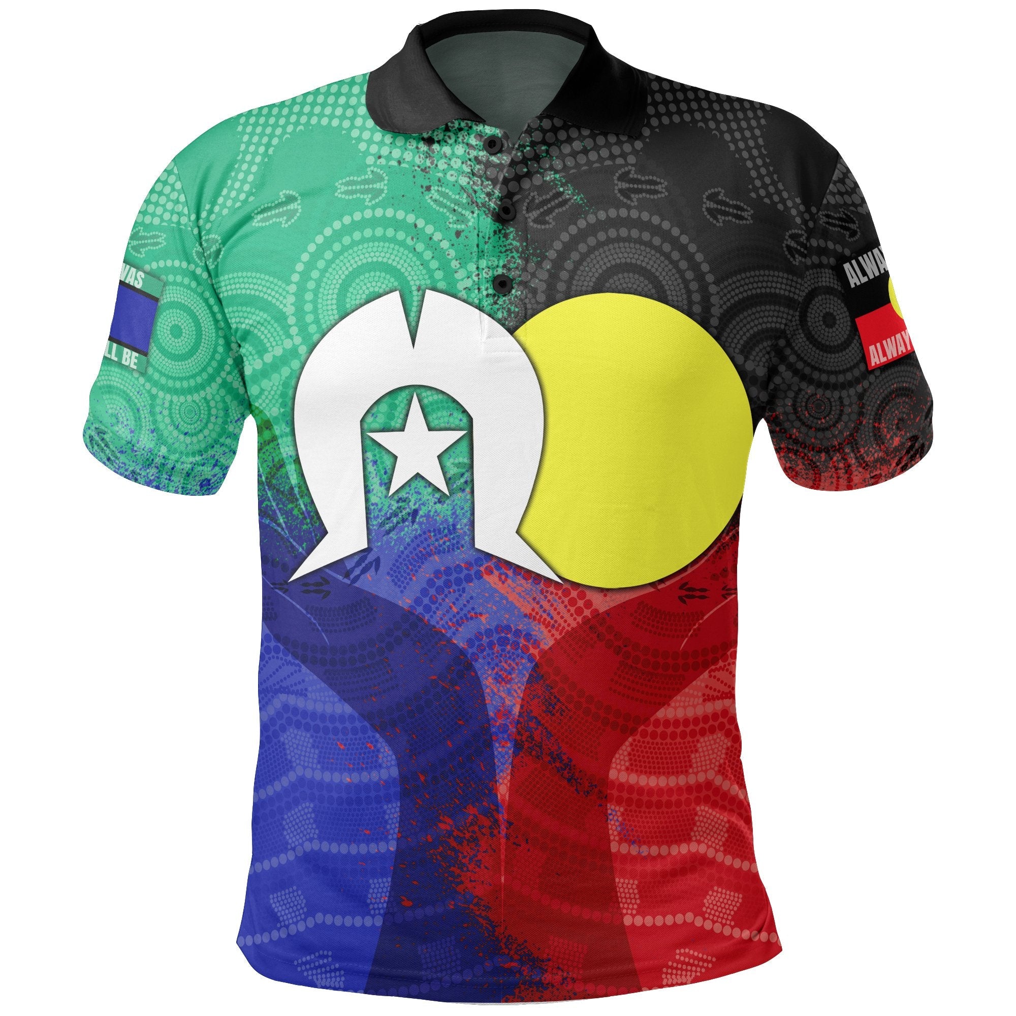 aboriginal-polo-shirts-australia-naidoc-week-indigenous-flag-style