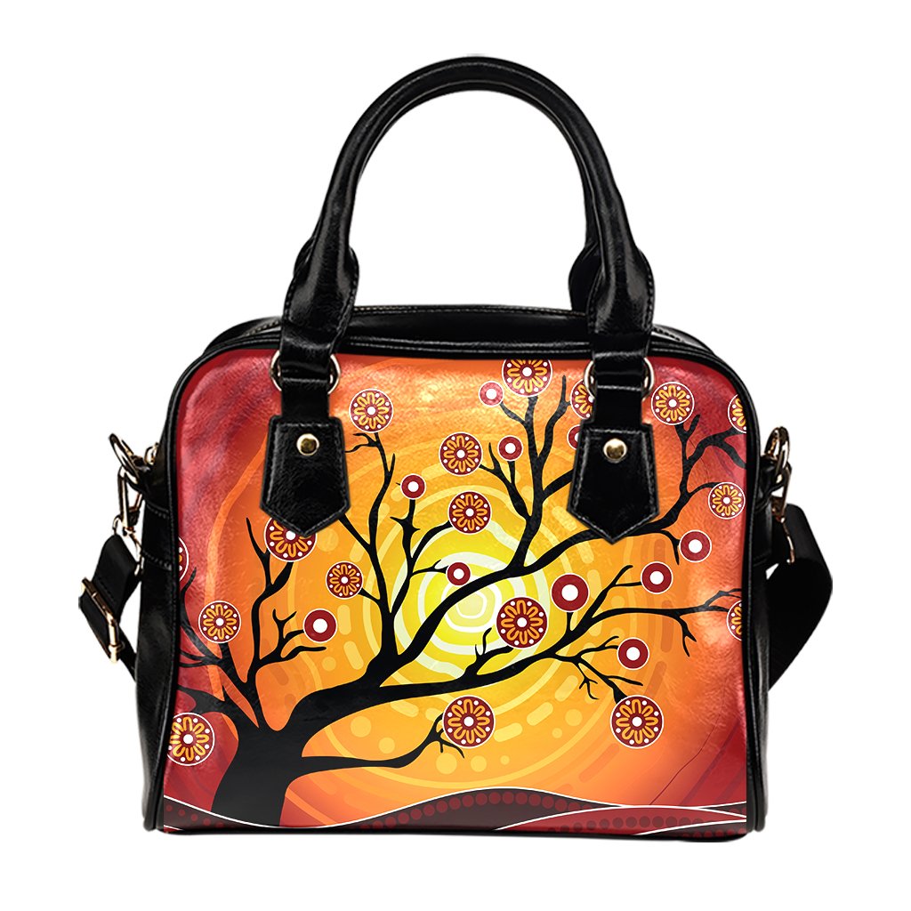 Aboriginal Shoulder Handbags - Tree In Spring Season - Vibe Hoodie