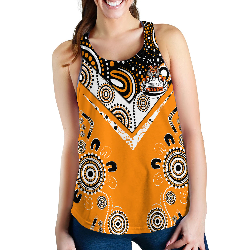 Wests Tiger Rugby Aboriginal Pattern Women Tank Top - LT2