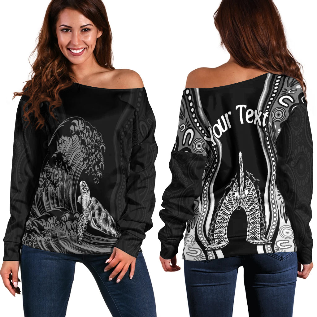 custom-personalised-torres-strait-islands-off-shoulder-sweater-the-dhari-mix-aboriginal-turtle-version-black