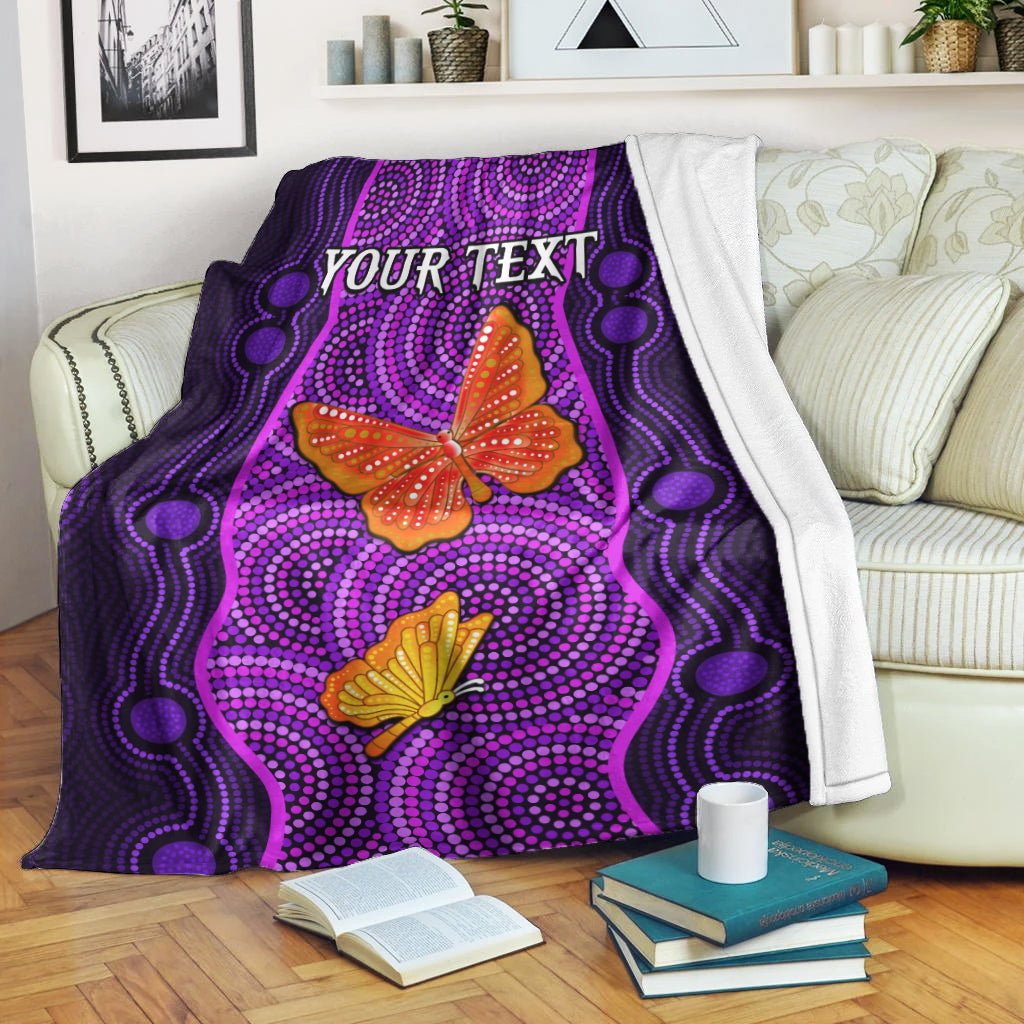 custom-personalised-aboriginal-dot-premium-blanket-butterfly-natural-beauty