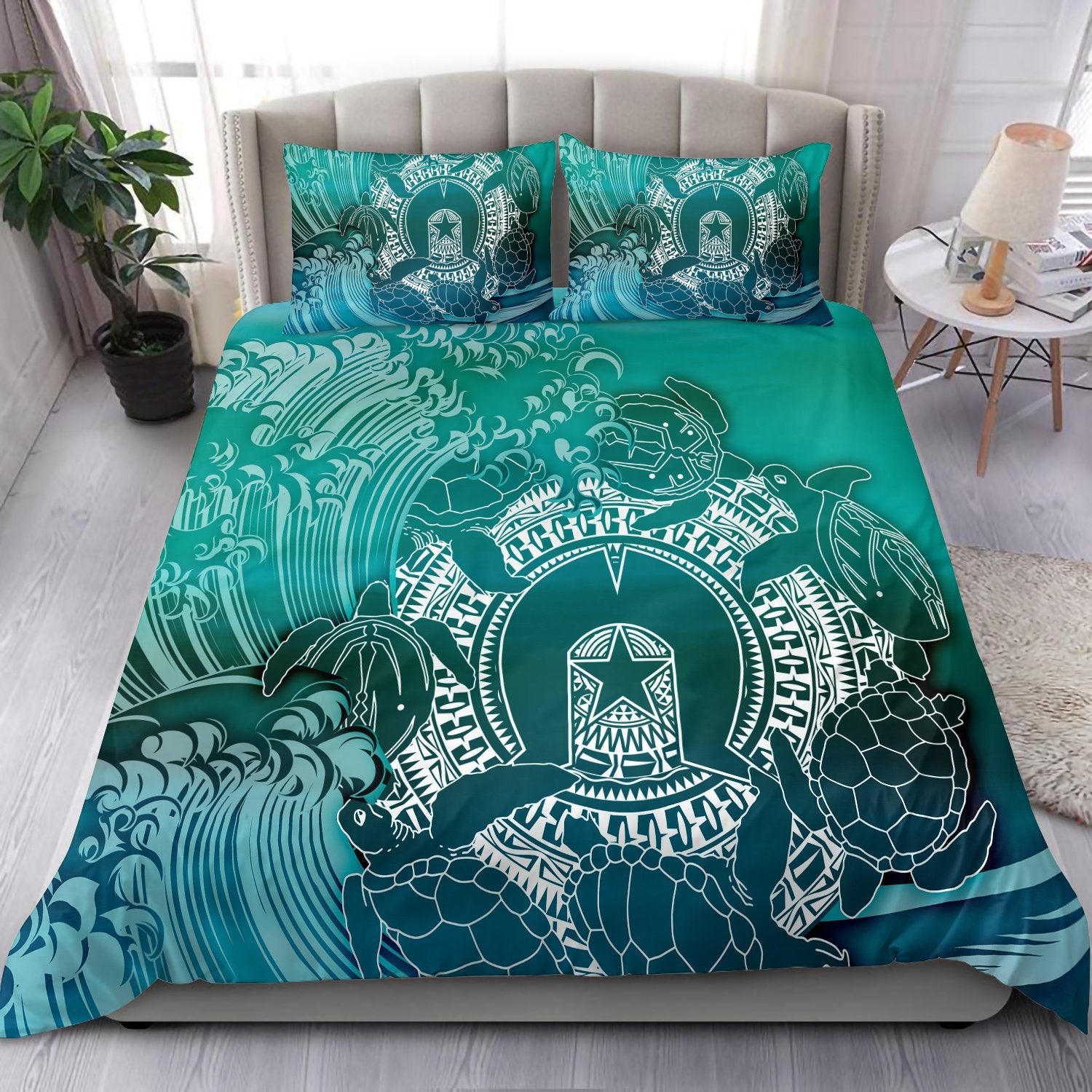 aboriginal-bedding-set-torres-strait-islands-in-wave