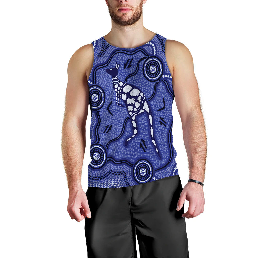 aboriginal-kangaroo-painting-purple-men-tank-top