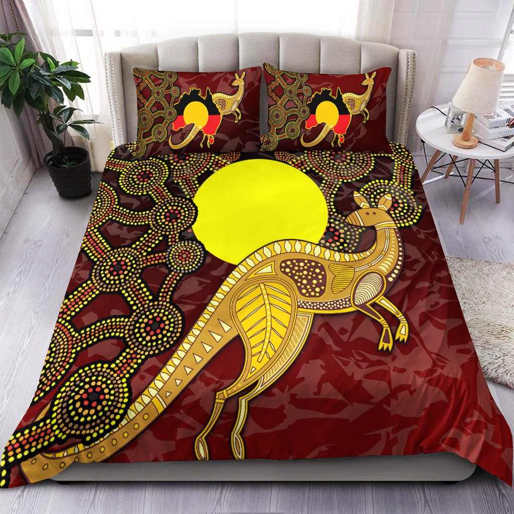 bedding-set-australia-aboriginal-flag-and-kangaroo