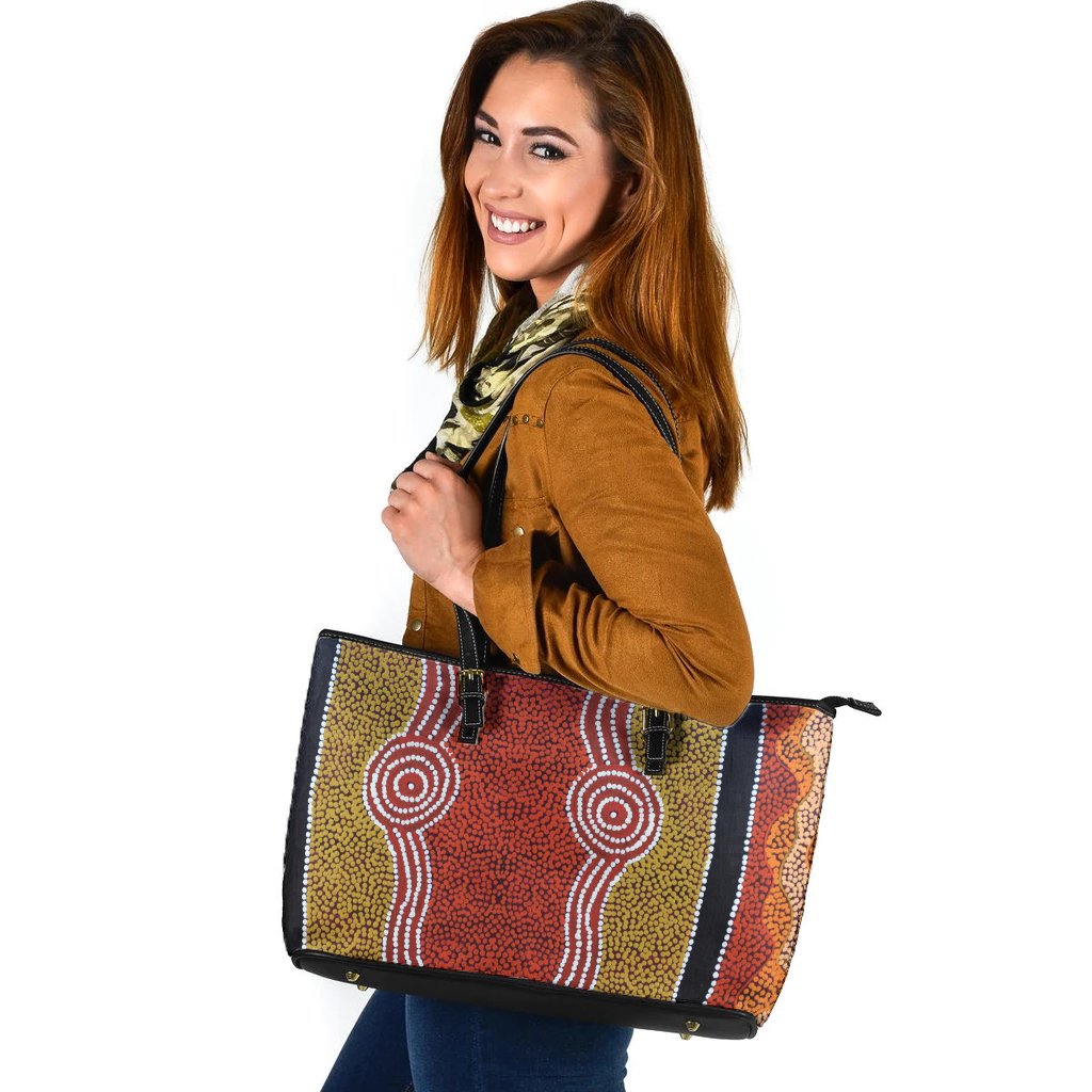 leather-tote-bag-aboriginal-dot-style