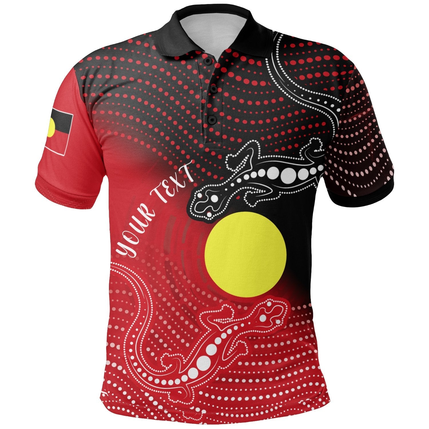 customaboriginal-polo-shirts-two-indigenous-lizard