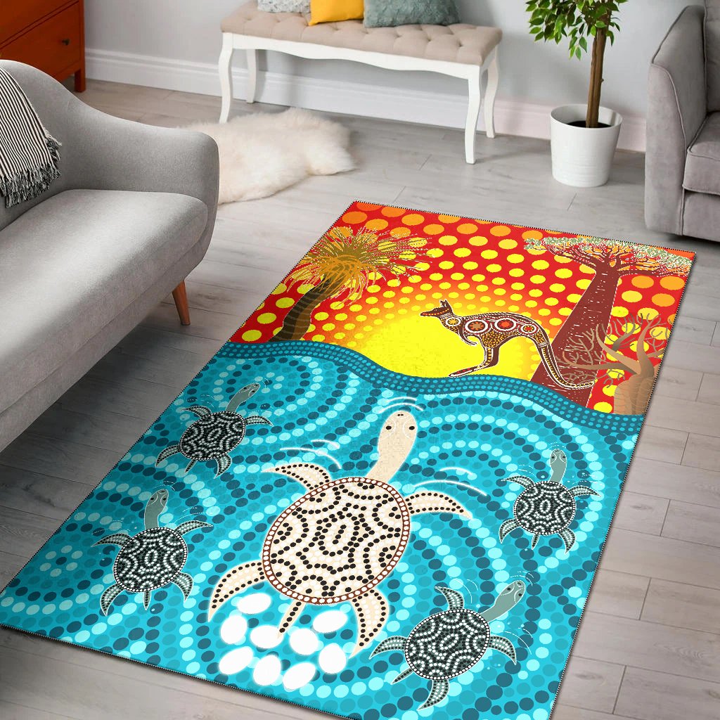 aboriginal-area-rug-turtle-and-kangaroo-aboriginal-life