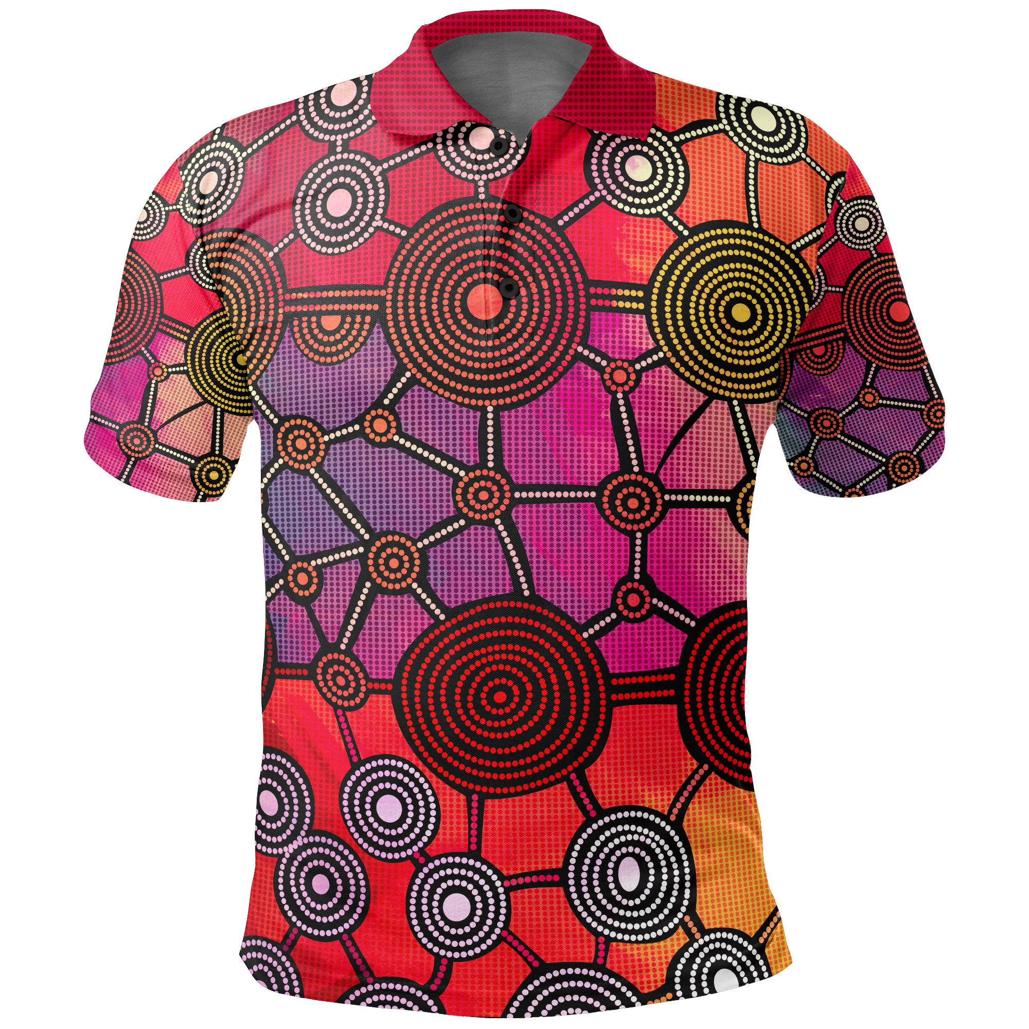 polo-shirt-aboriginal-dot-painting-shirt-circle-patterns-unisex