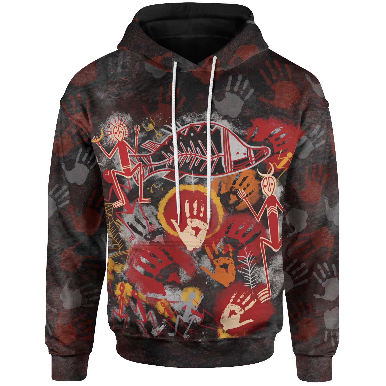 aboriginal-hoodie-indigenous-fish-hand-art