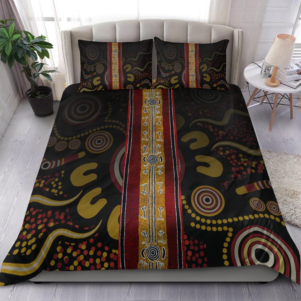 bedding-set-aboriginal-dot-panting-art-stripe-lines