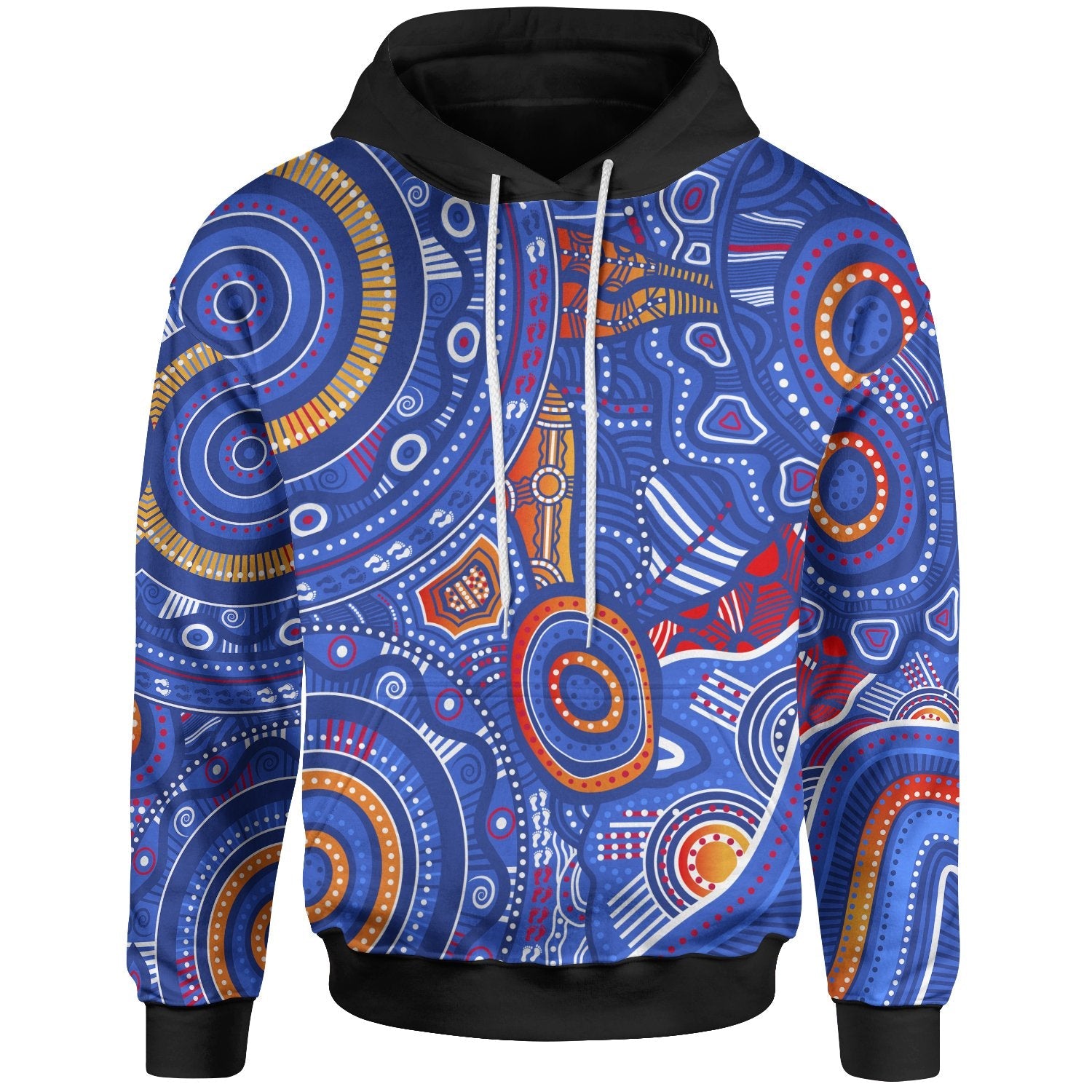 aboriginal-hoodie-indigenous-footprint-patterns-blue-color