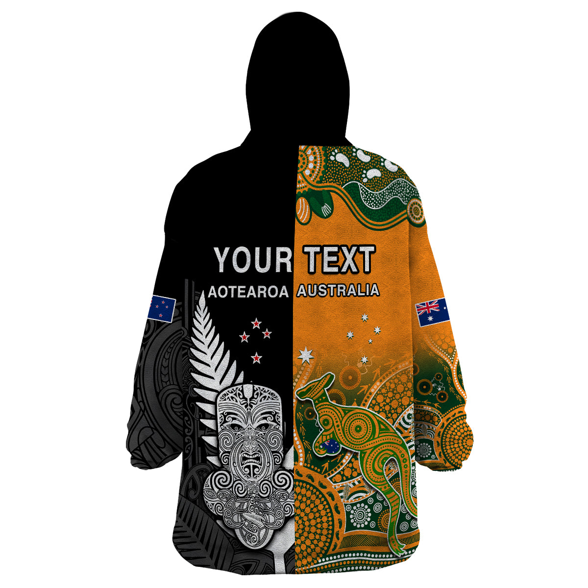 cusotm-personalised-aussie-and-aotearoa-rugby-7s-kangaroos-mix-tiki-fern-wearable-blanket-hoodie