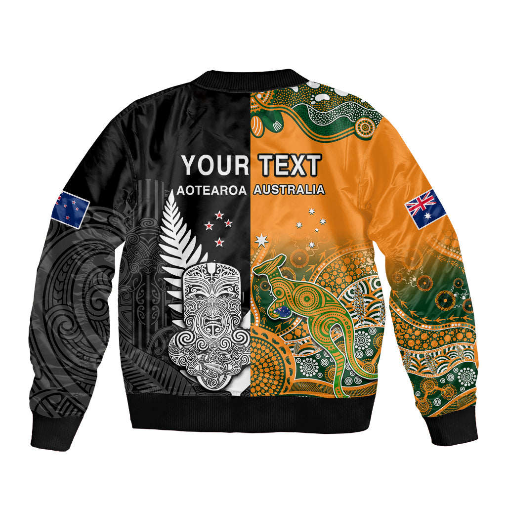 cusotm-personalised-aussie-and-aotearoa-rugby-7s-kangaroos-mix-tiki-fern-sleeve-zip-bomber-jacket