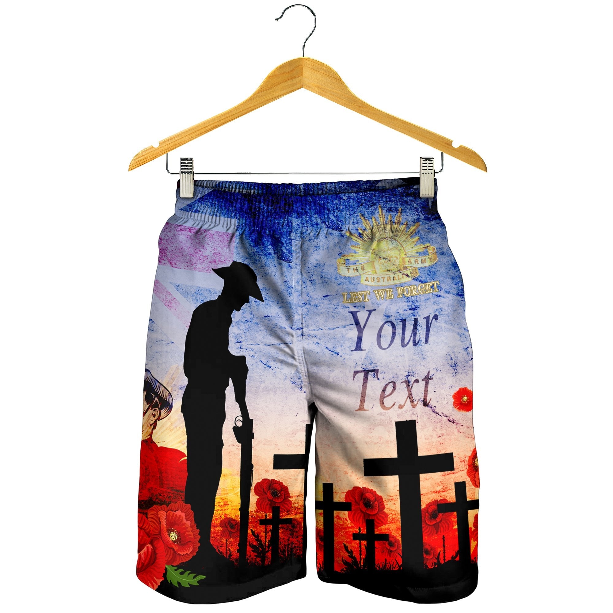 custom-anzac-mens-shorts-anzac-2020-lest-we-forget-the-australian-army