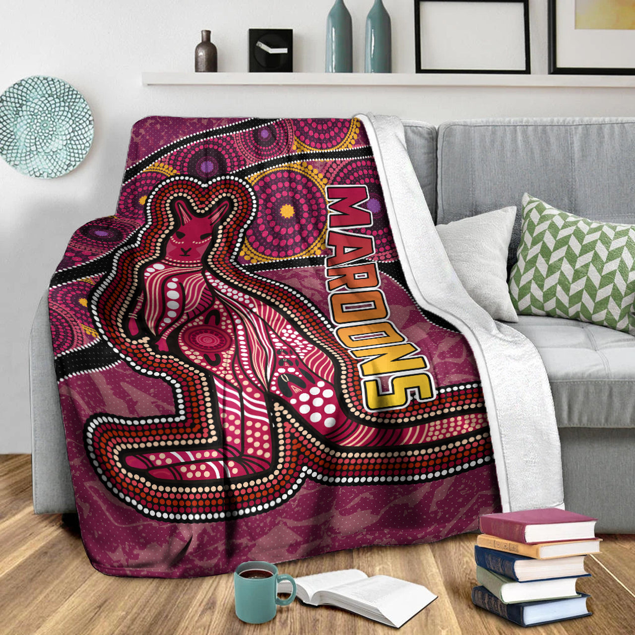 maroons-rugby-blanket-custom-maroons-kangaroo-blanket