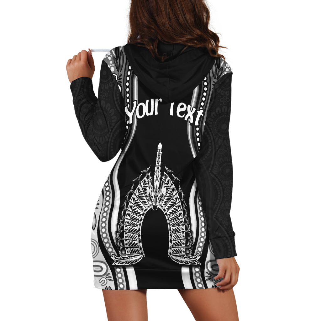 custom-personalised-torres-strait-islands-hoodie-dress-the-dhari-mix-aboriginal-turtle-version-black