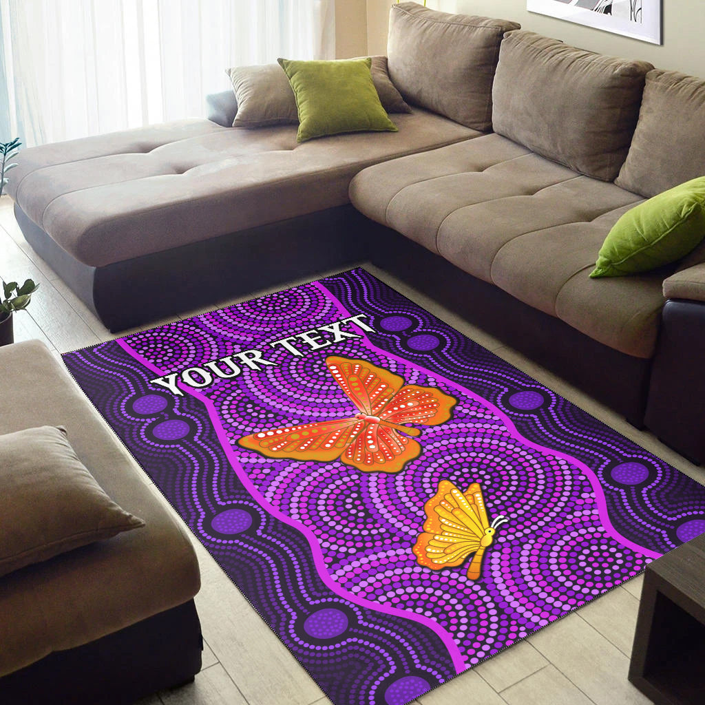 custom-personalised-aboriginal-dot-area-rug-butterfly-natural-beauty