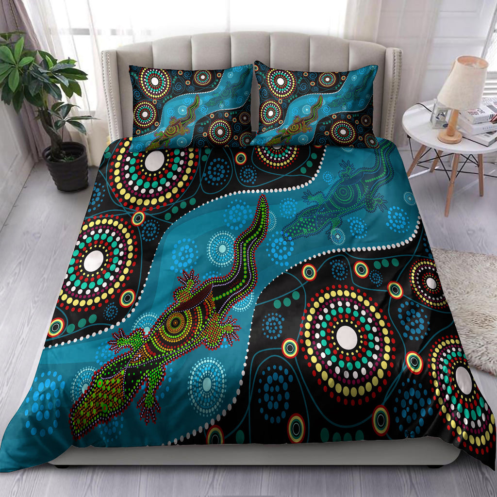 australia-indigenous-bedding-set-aboriginal-inspired-dreamtime-crocodile