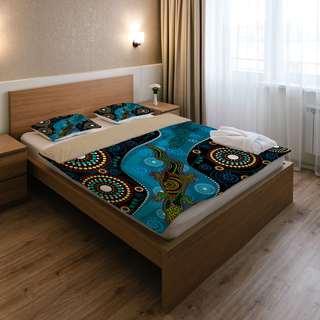 australia-indigenous-bedding-set-aboriginal-inspired-dreamtime-crocodile