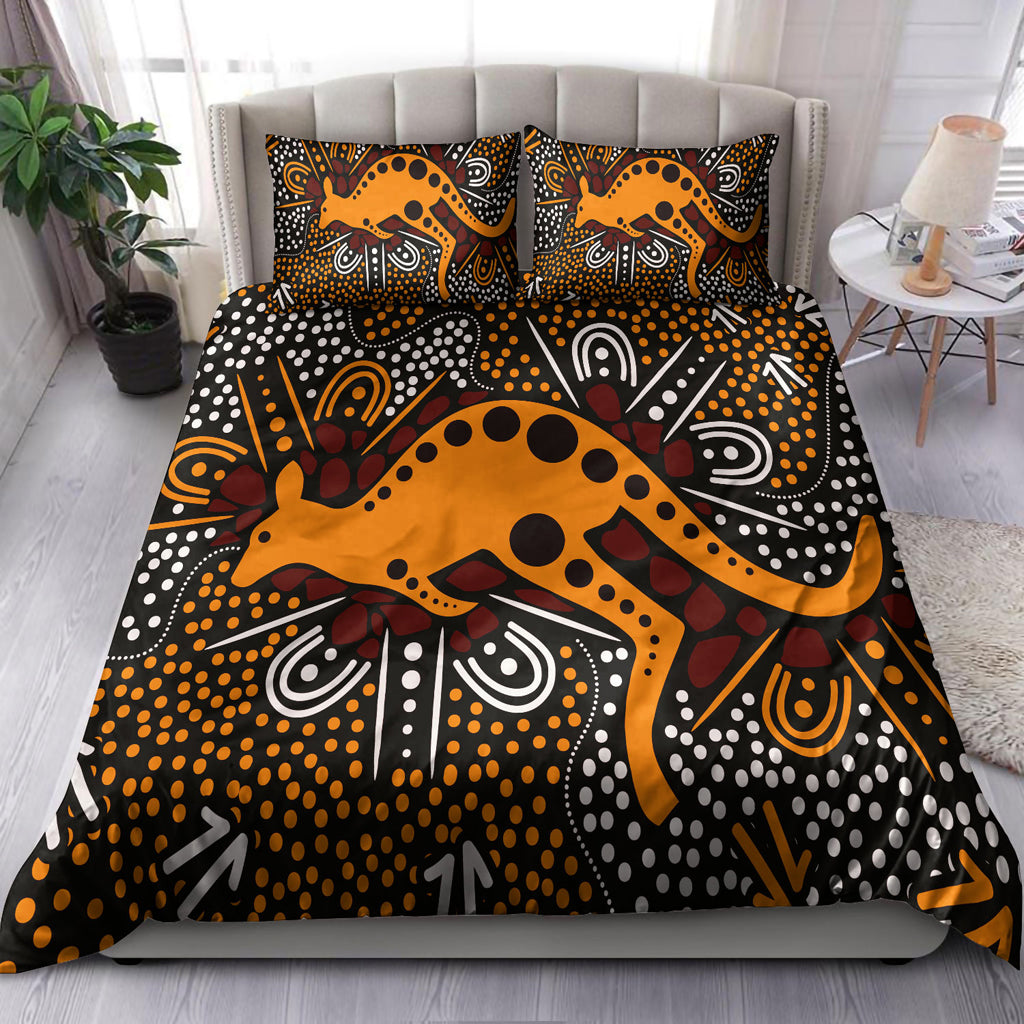 australia-indigenous-bedding-set-aboriginal-inspired-art-background-with-kangaroo