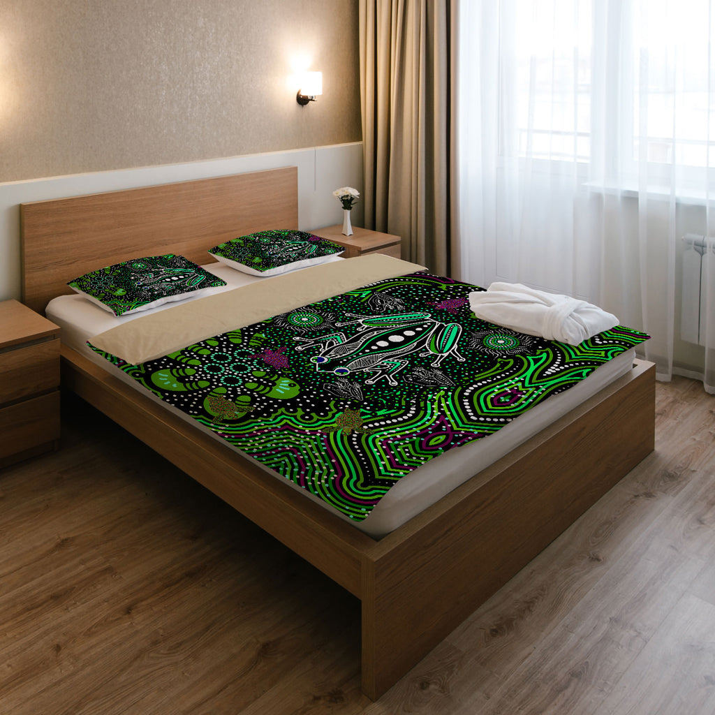 australia-indigenous-bedding-set-aboriginal-inspired-art-frog-dreaming-dot-art-background