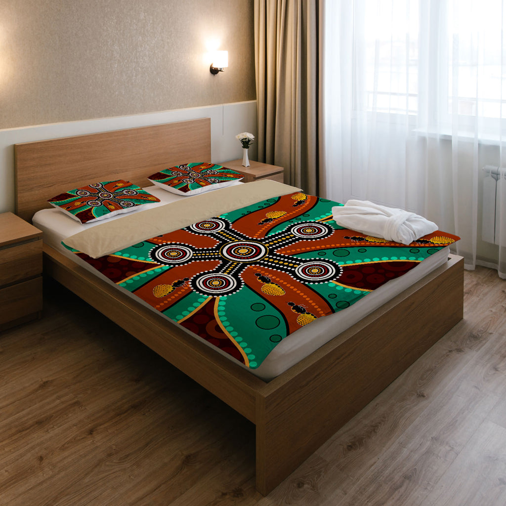 australia-indigenous-bedding-set-aboriginal-inspired-dot-art-depicting-honey-ants