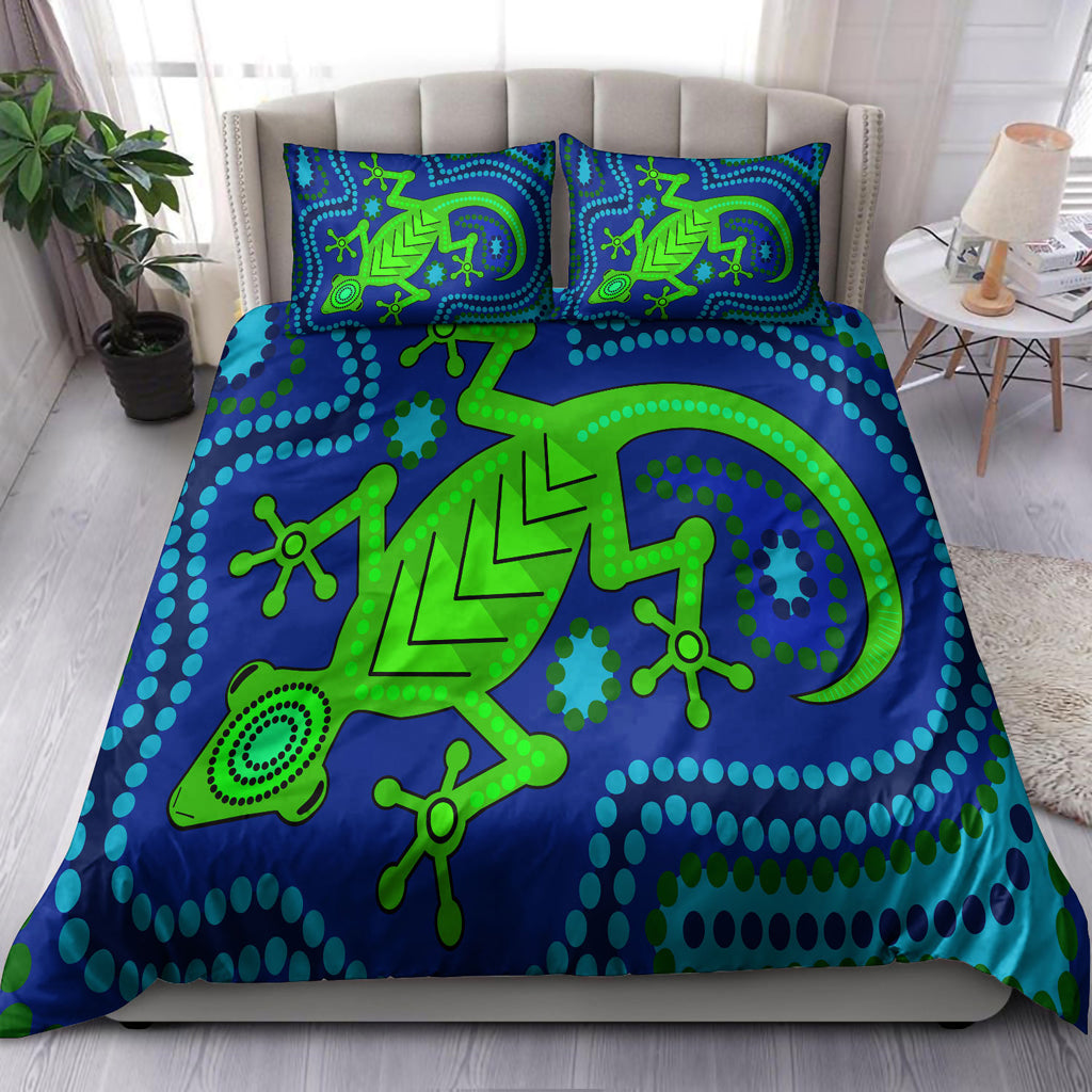 australia-indigenous-bedding-set-aboriginal-inspired-dreamtime-lizard