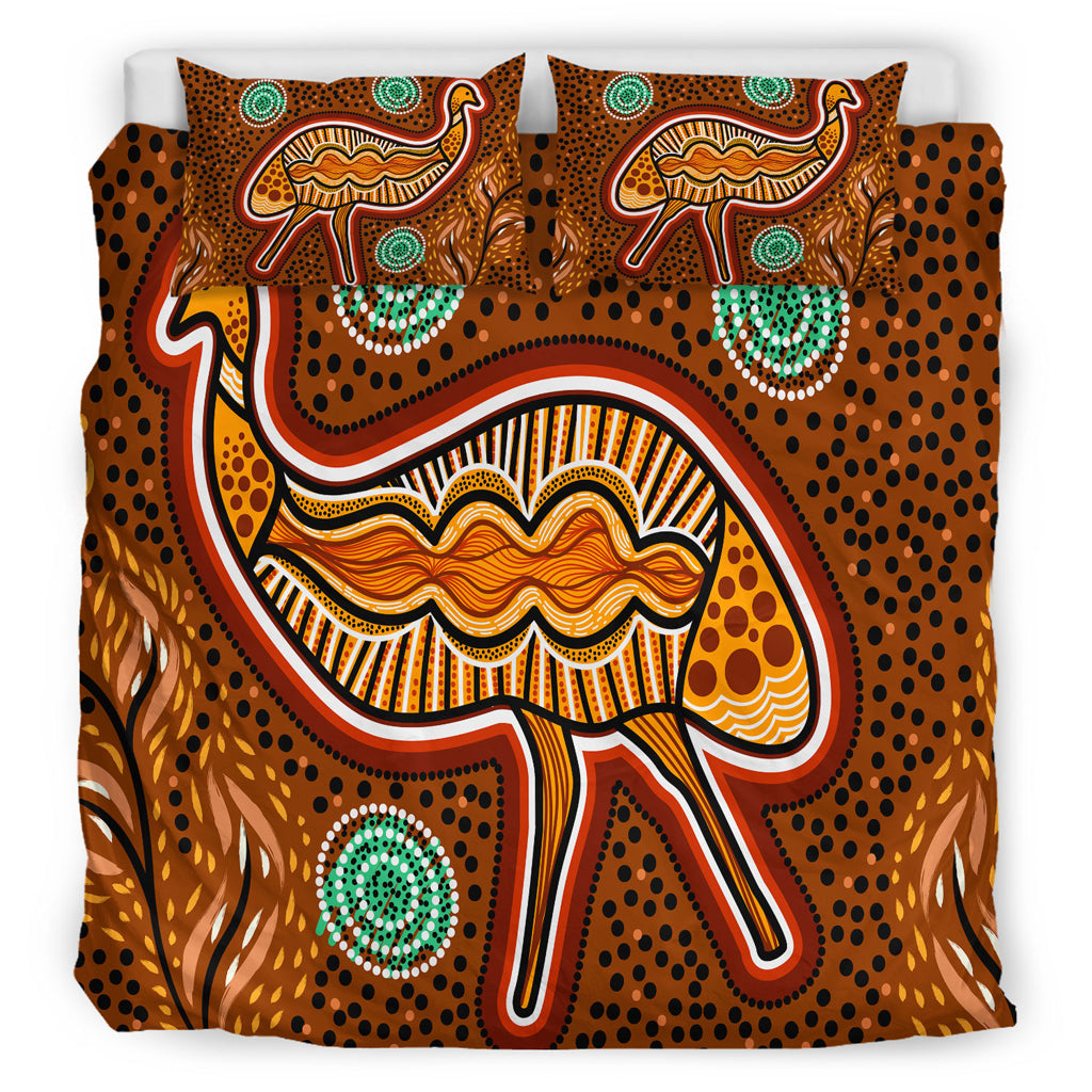 australia-indigenous-bedding-set-aboriginal-inspired-emu-art-illustration